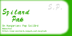 szilard pap business card